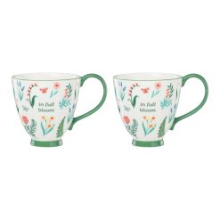 Lenox Premium First Blooms Green Mugs, Set of 2