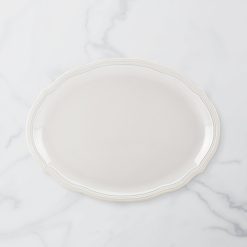 Lenox Premium French Perle Bead White Oval Platter