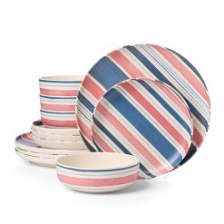 Lenox Premium 24 Seven Melamine Stripe 12-Piece Dinnerware Set