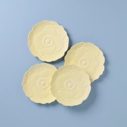 Lenox Premium Butterfly Meadow Floral Yellow Accent Plates, Set of 4