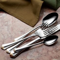 Alternative view of Lenox Premium Golden Juilliard 20-Piece Flatware Set
