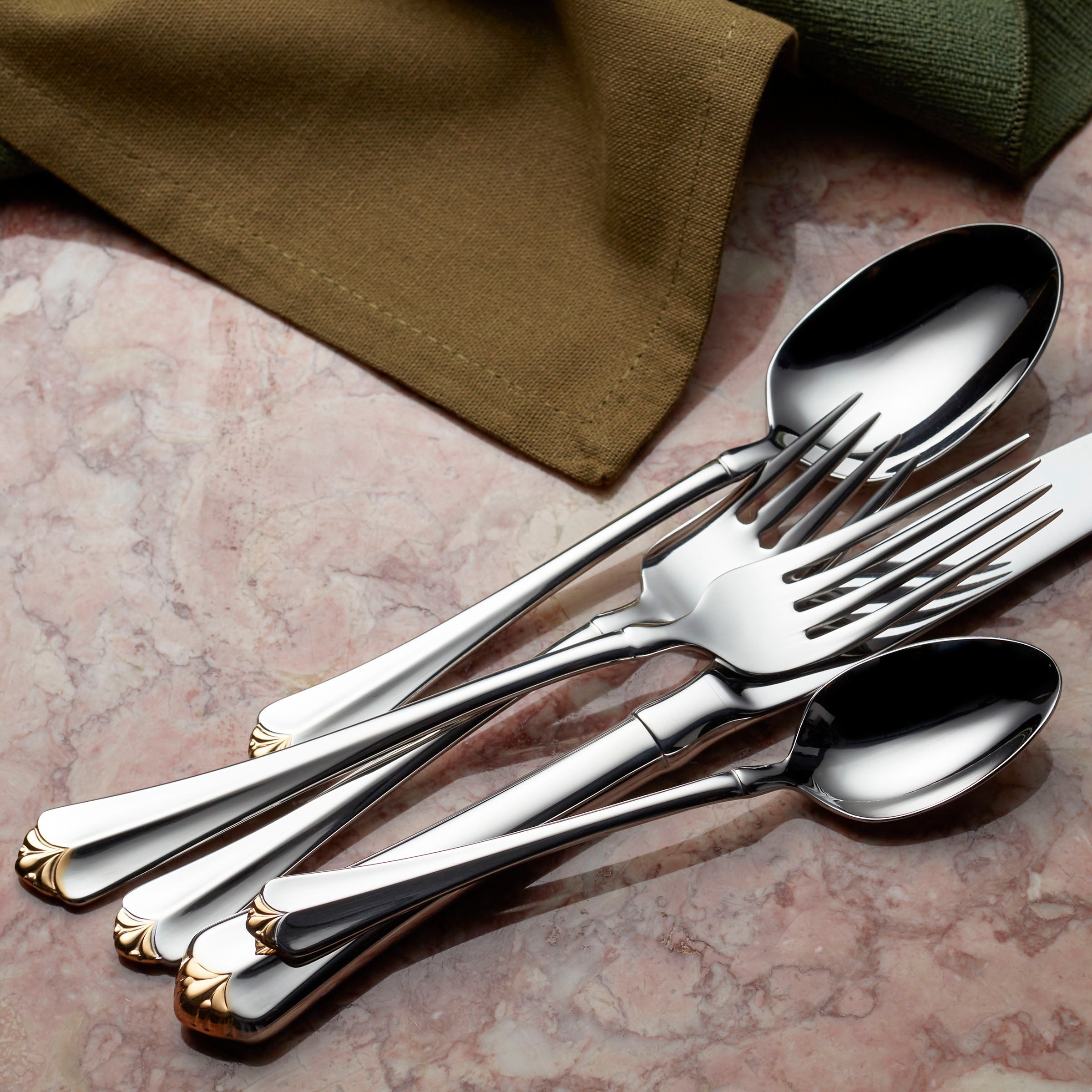 Lenox Premium Golden Juilliard 20-Piece Flatware Set - Image 2