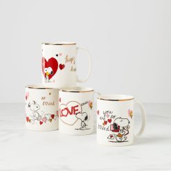 Lenox Premium Snoopy Valentine's Day Mugs, Set of 4