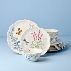 Lenox Premium Butterfly Meadow Herbs 12-Piece Dinnerware Set