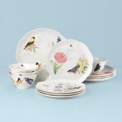 Lenox Premium Butterfly Meadow Flutter 12-Piece Dinnerware Set