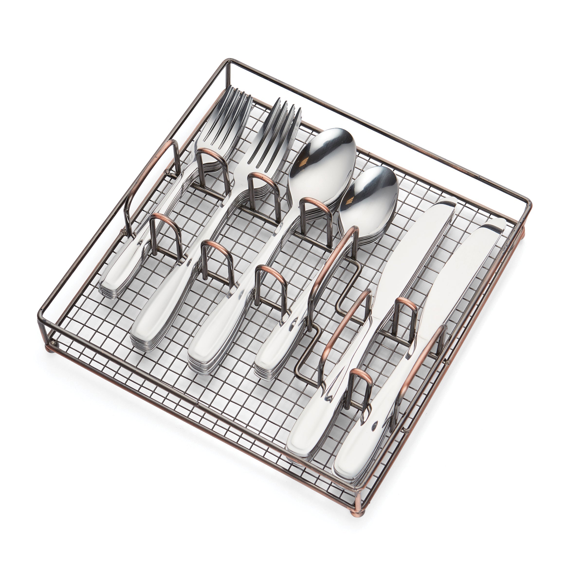 Lenox Premium Waylen 40-Piece Flatware Set with Rustic Caddy - Image 3