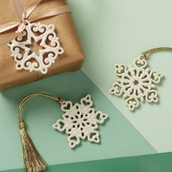 Alternative view of Lenox Premium Mini Snowflake 3-Piece Ornament Set