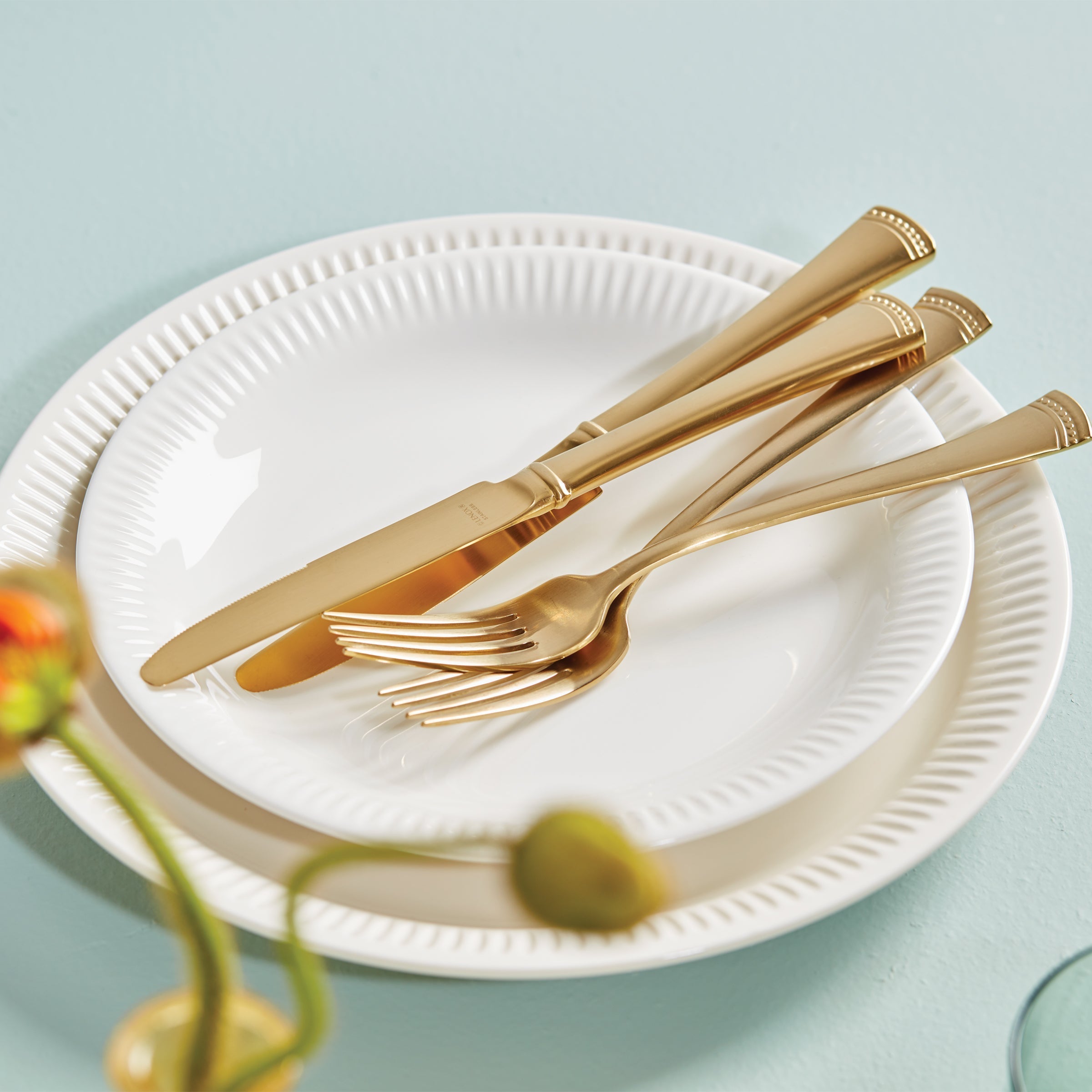 Lenox Premium Portola Gold Satin 20-Piece Flatware Set - Image 14