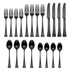 Alternative view of Lenox Premium Portola Black Satin 20-Piece Flatware Set