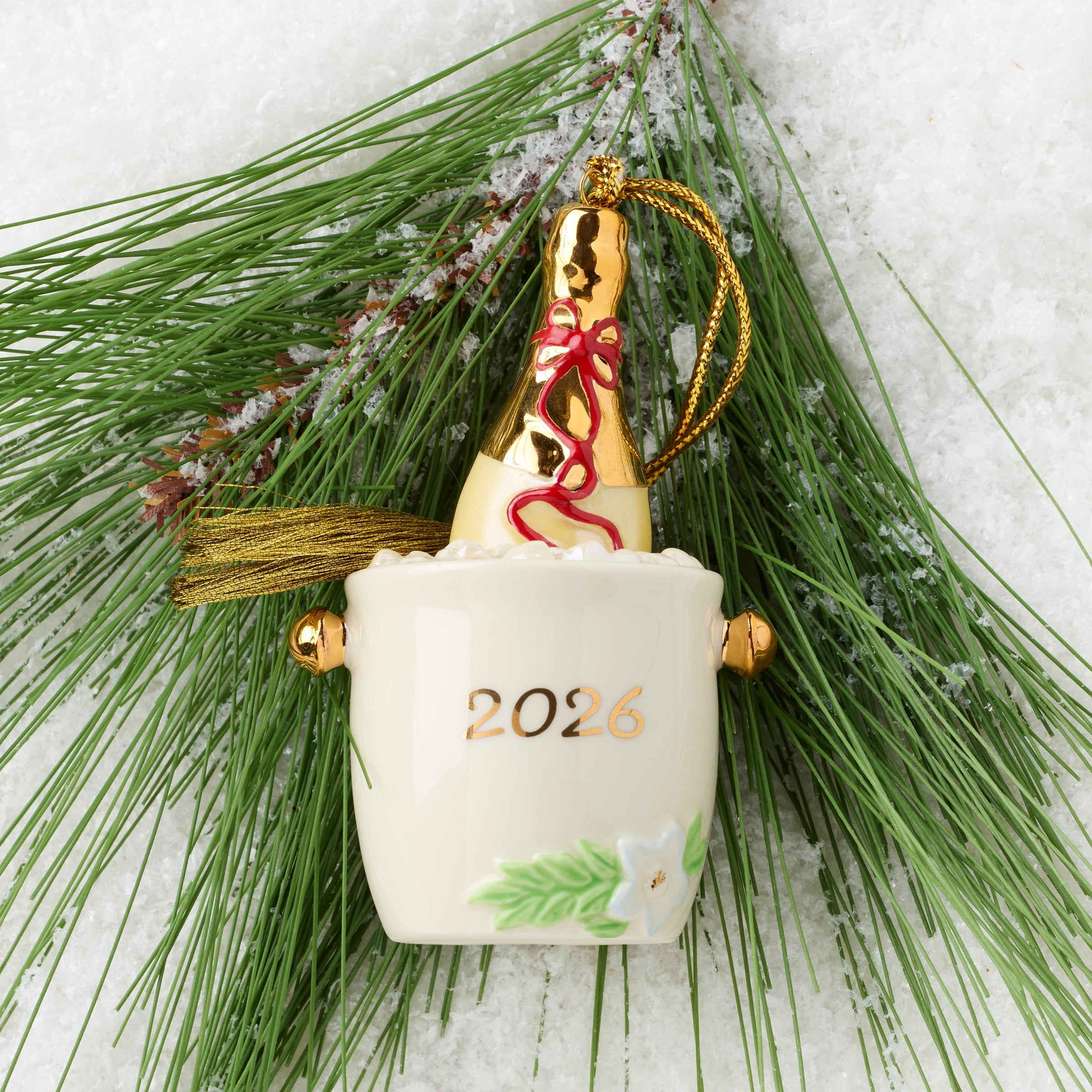 Lenox Premium 2026 Champagne Bucket Ornament - Image 3