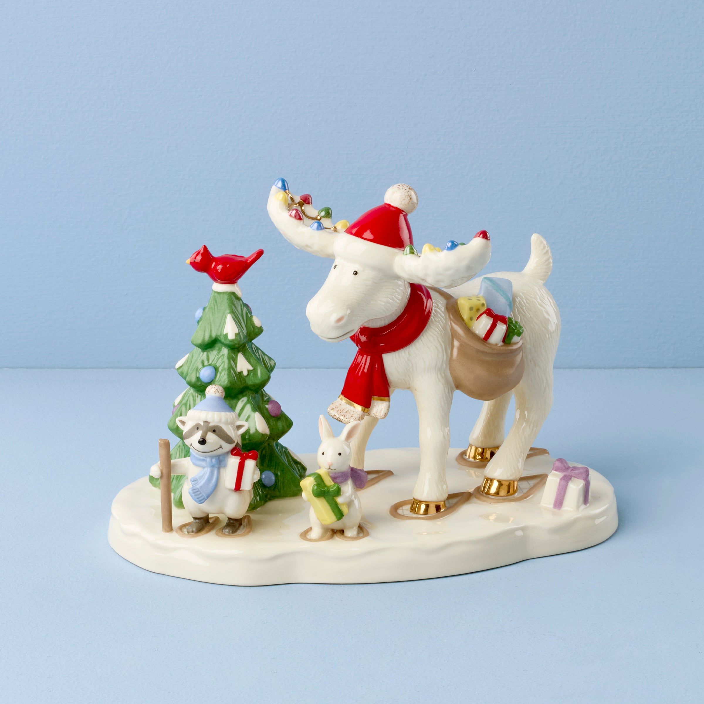 Lenox Premium Marcel The Moose Delivering Gifts Figurine