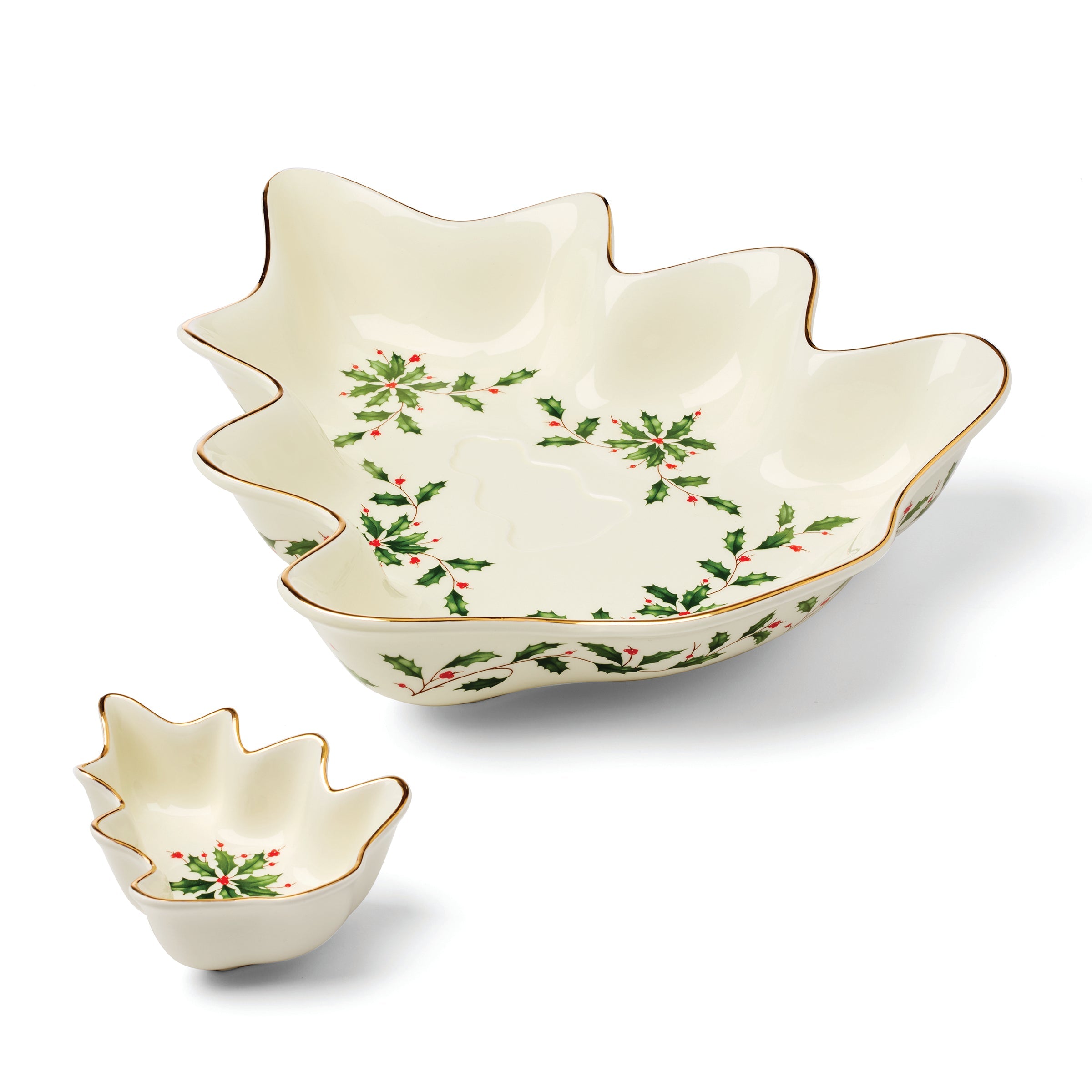 Lenox Premium Holiday Tree Chip & Dip Set - Image 2