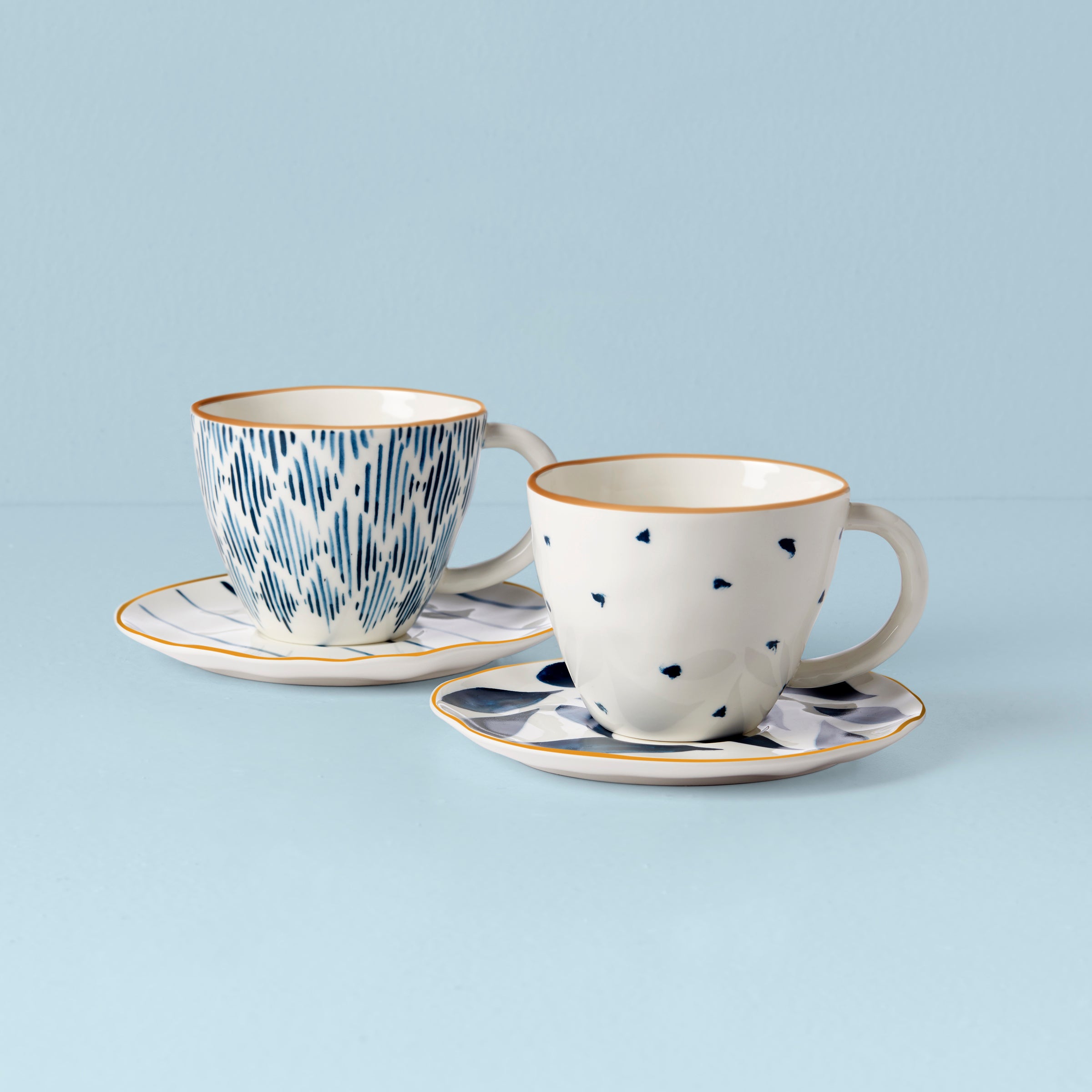 Lenox Premium Blue Bay 4-Piece Teacup & Saucer Set