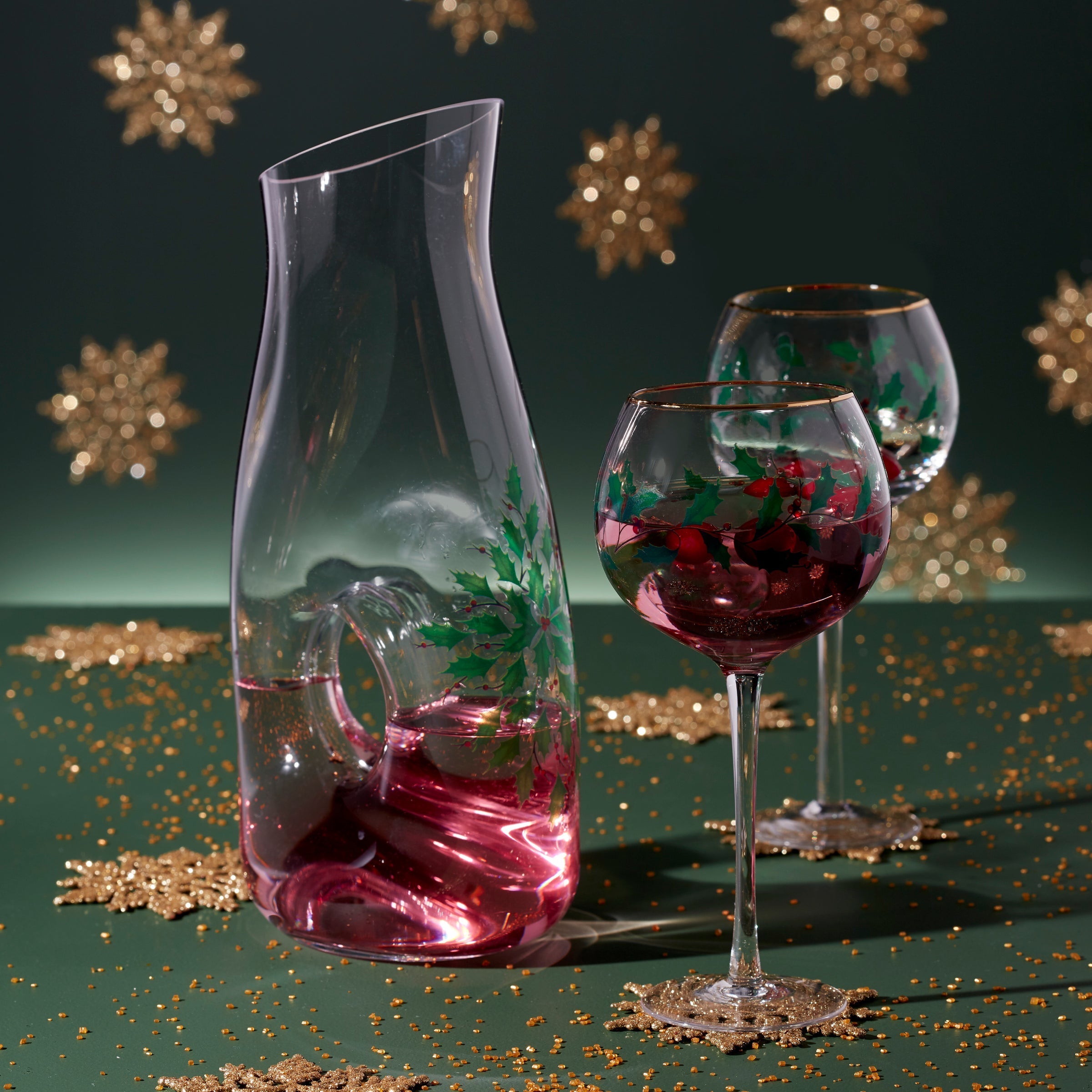 Lenox Premium Holiday 3-Piece Decanter & Wine Glass Set - Image 5