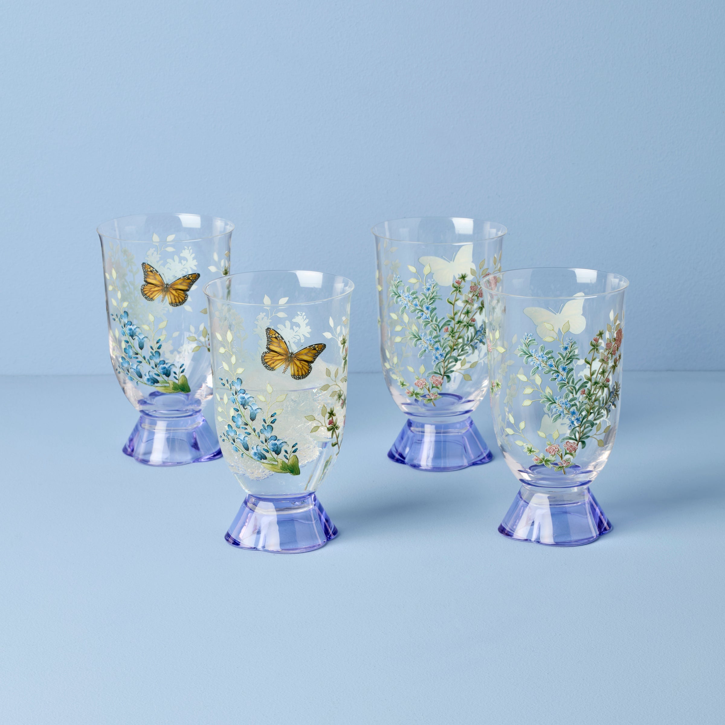 Lenox Premium Butterfly Meadow Herbs Tall Tumblers, Set of 4