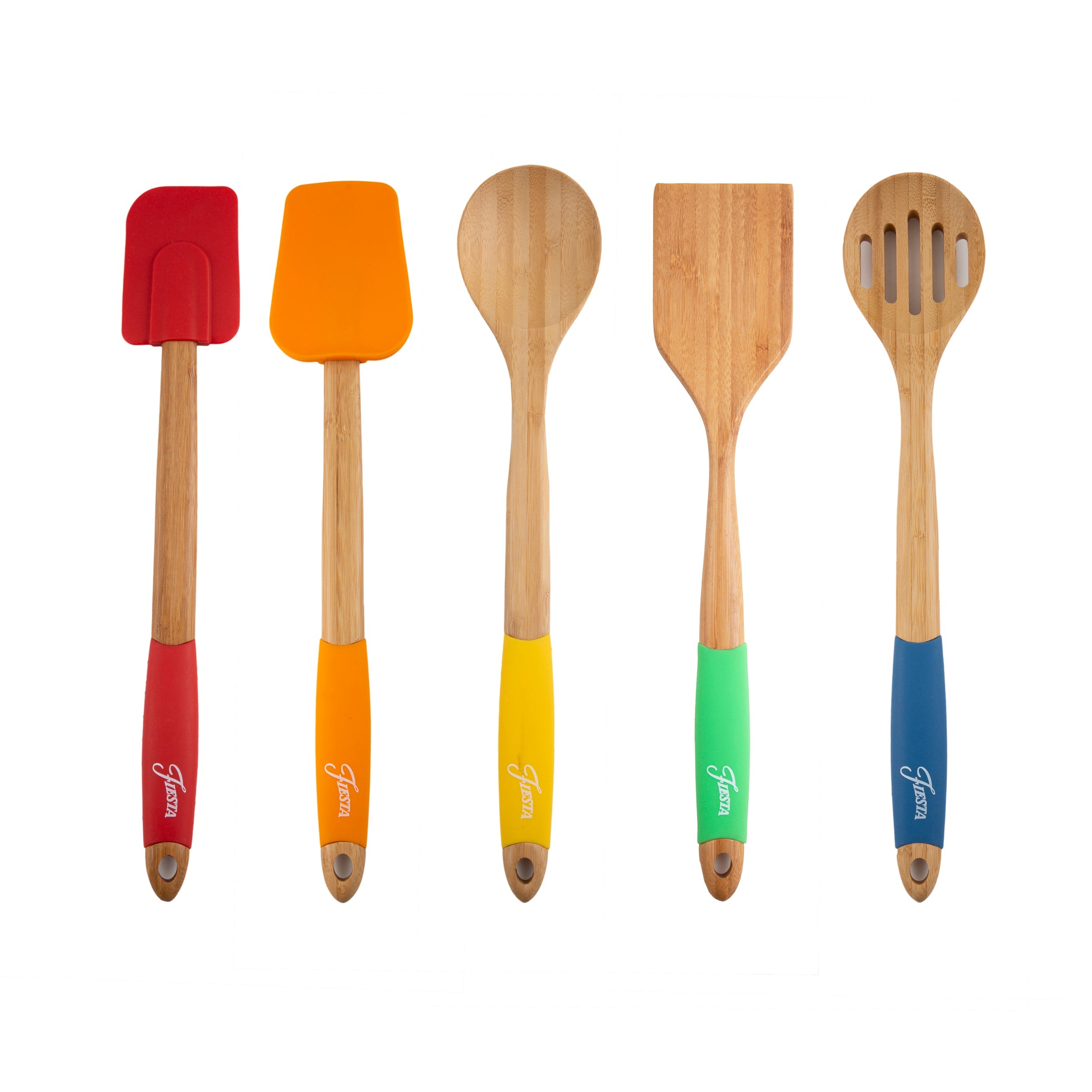 Lenox Premium Fiesta Bamboo 5-Piece Silicone Utensil Set