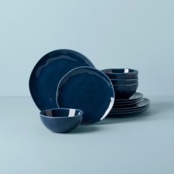 Lenox Premium Bay Colors Blue 12-Piece Dinnerware Set