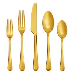 Lenox Premium Mirabella Gold Titanium Satin 20-Piece Flatware Set