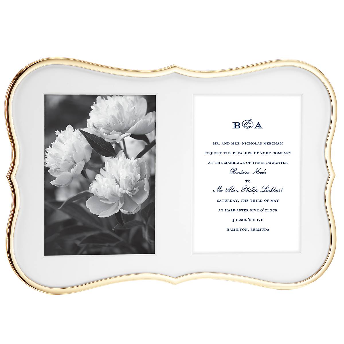 Lenox Premium Crown Point Gold Double 5x7 Photo Frame