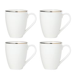 Lenox Premium Trianna White Mugs, Set of 4
