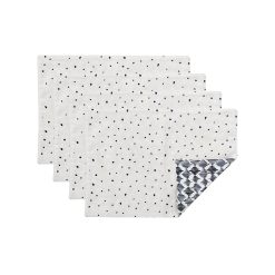 Lenox Premium Blue Bay Diamond Dot Reversible Placemats, Set of 4