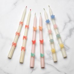 Alternative view of Lenox Premium Pastel Flowers Taper Candles, Set of 2