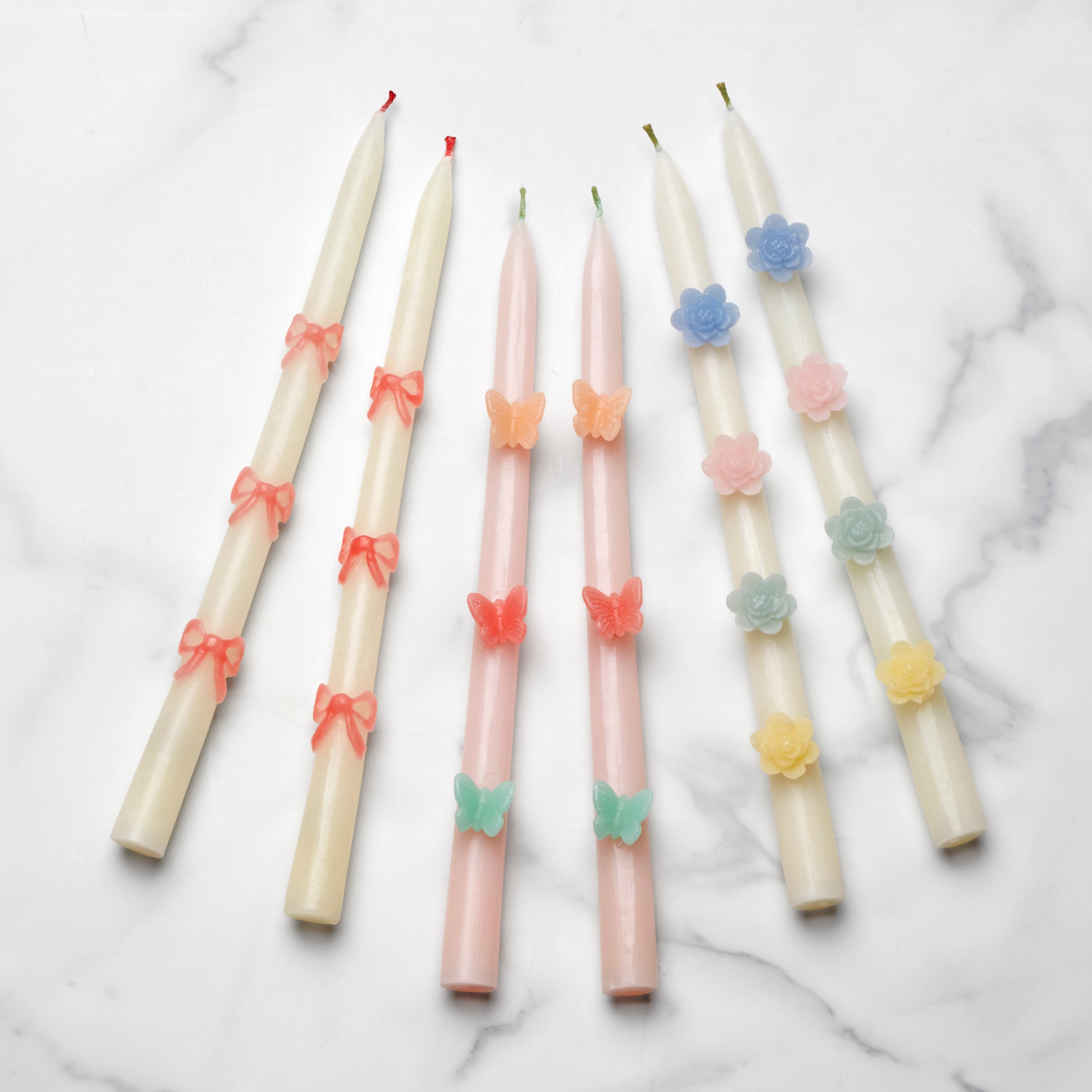 Lenox Premium Pastel Flowers Taper Candles, Set of 2 - Image 2