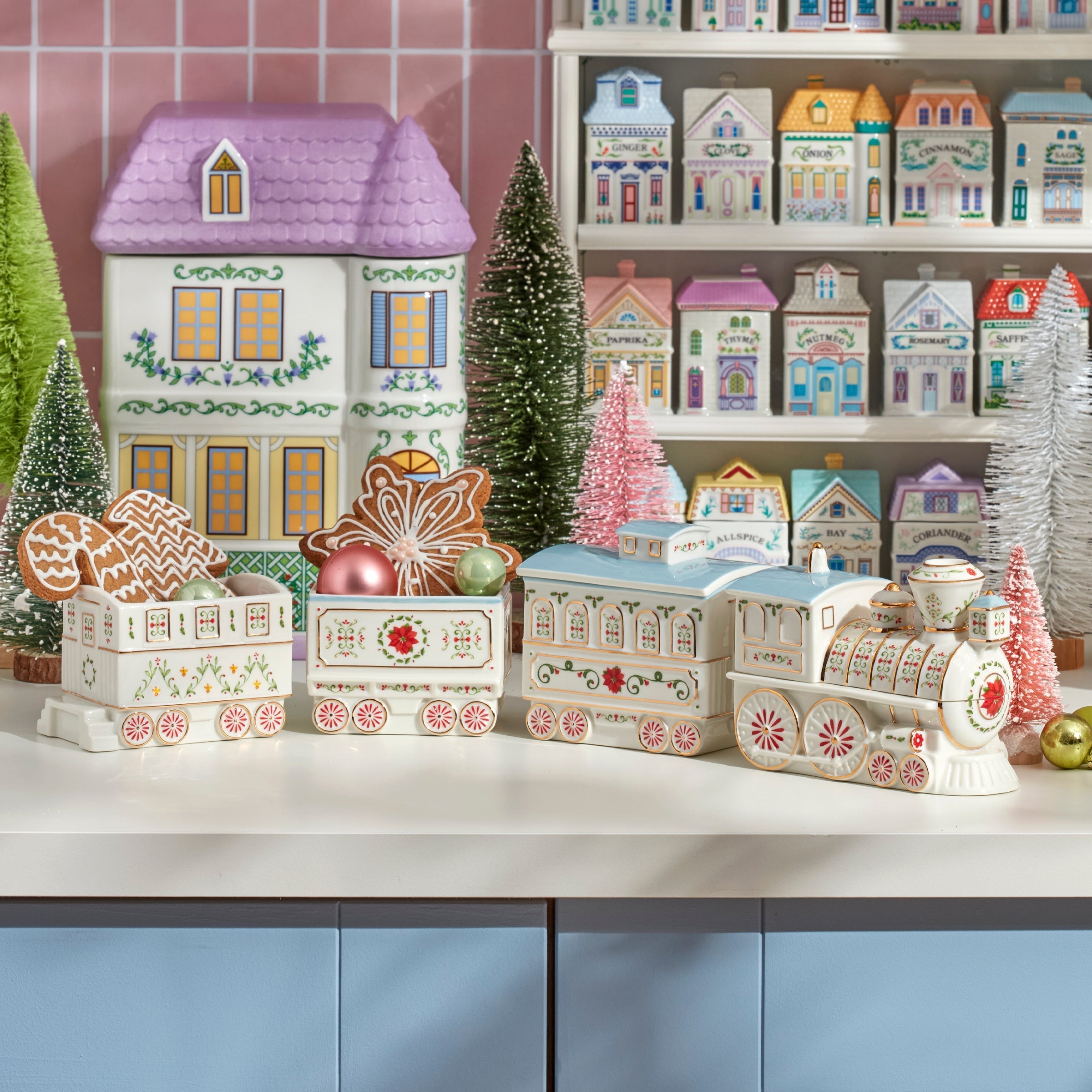 Lenox Premium Lenox Holiday Village Christmas Train Server - Image 5