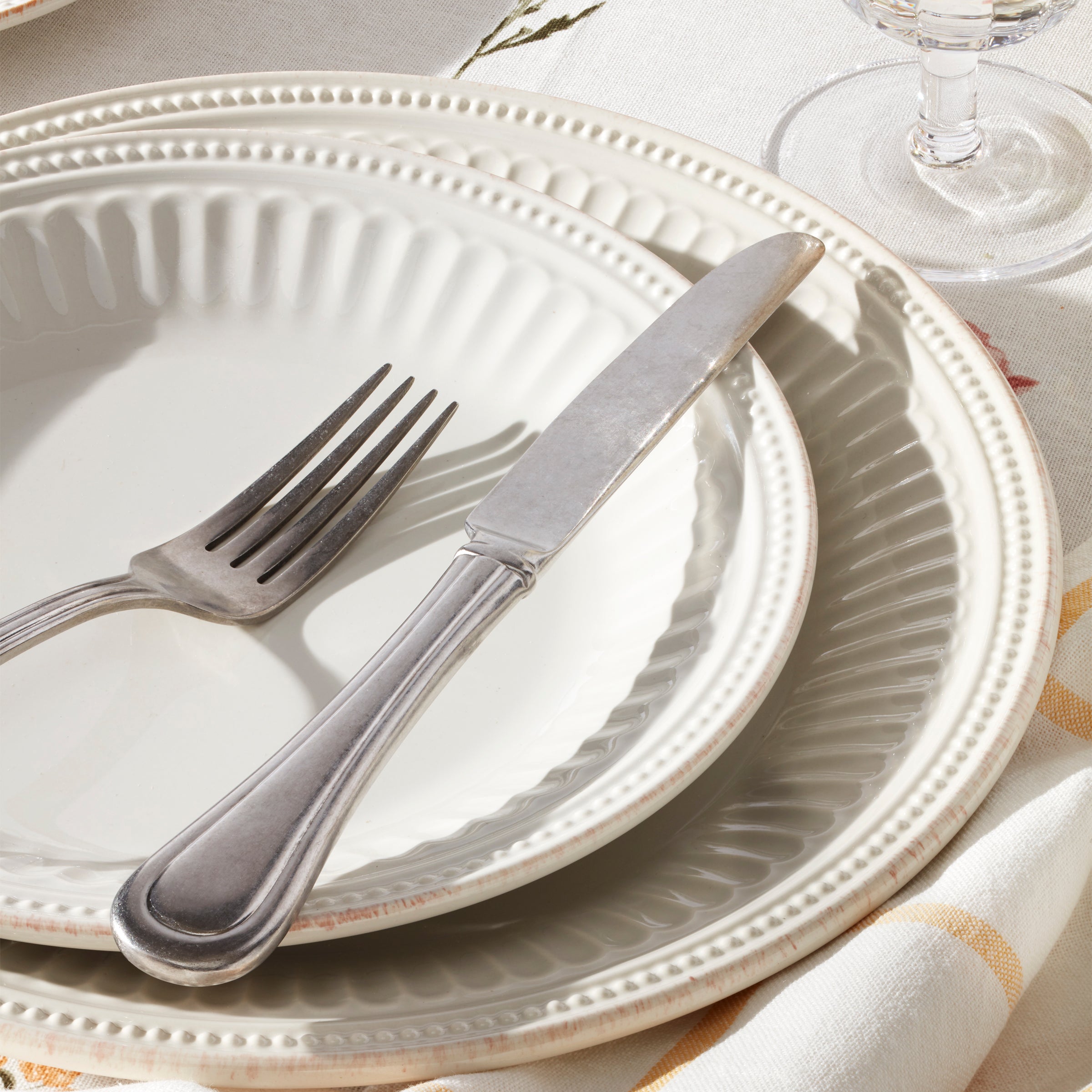 Lenox Premium French Perle Groove White 24-Piece Dinnerware Set - Image 2