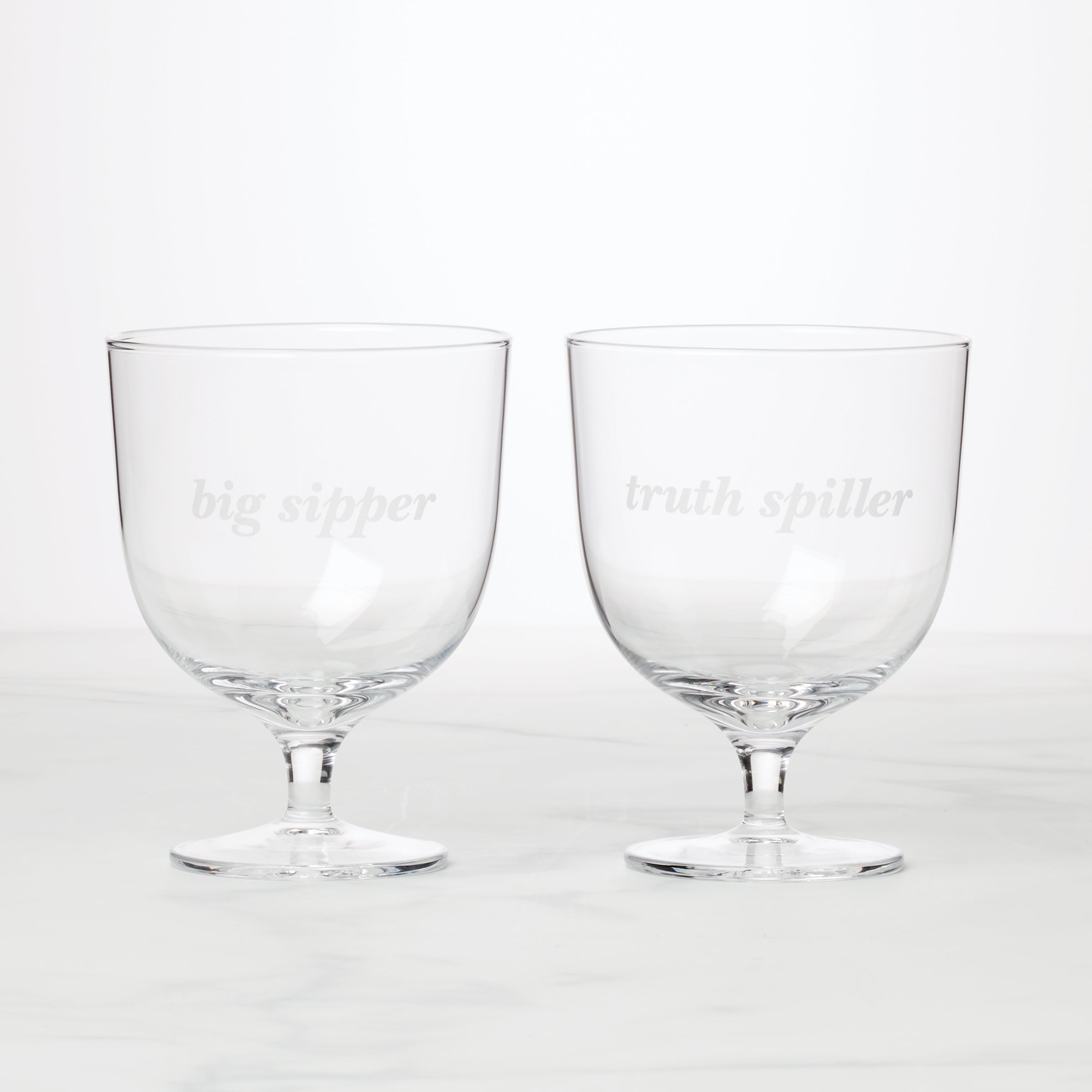Lenox Premium Truth Spiller & Big Sipper Short Glasses, Set of 2
