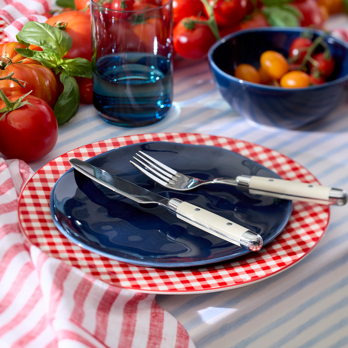 Lenox Premium Gingham Red Dinner Plates, Set of 4 - Image 5