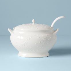 Alternative view of Lenox Premium Opal Innocence Carved Soup Tureen Set