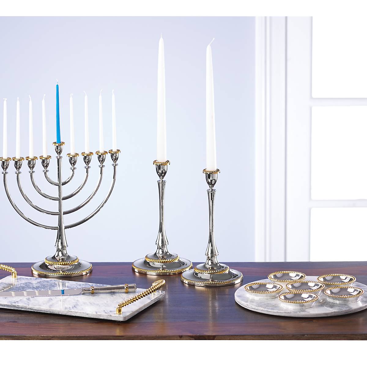 Lenox Premium Roseland Seder Plates with Marble Slate - Image 2