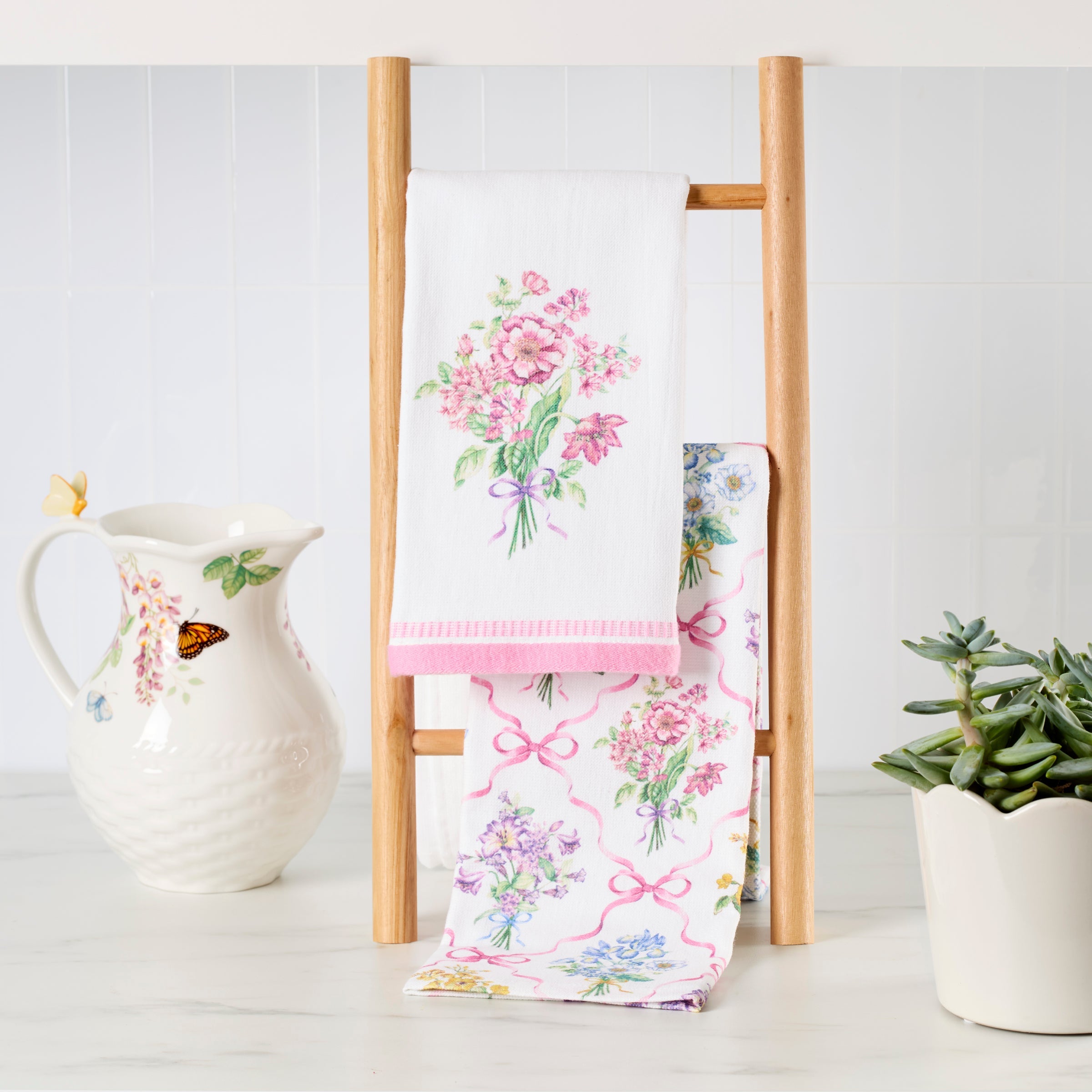 Lenox Premium Bouquet Ribbon Kitchen Towels, Set of 2 - Image 2