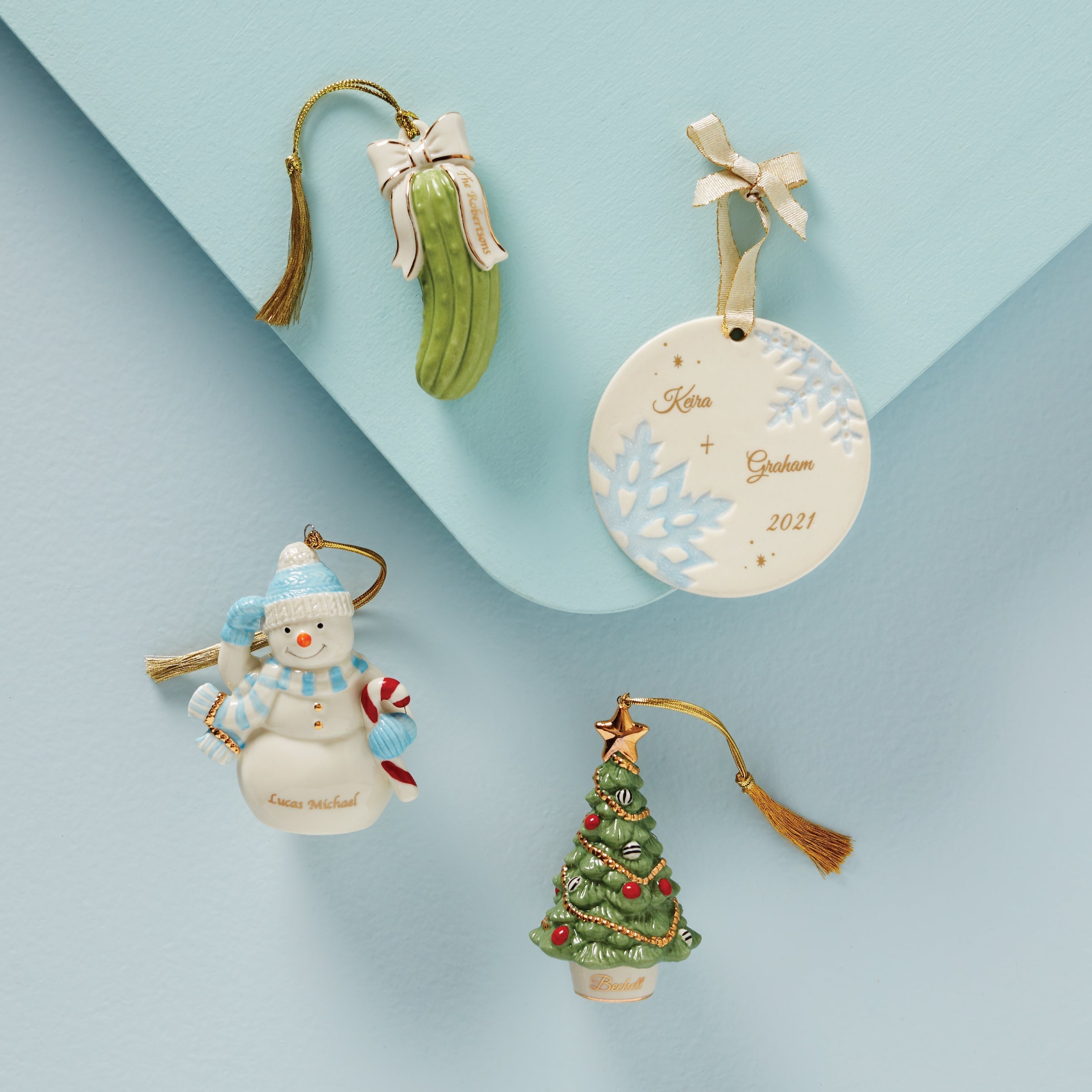 Lenox Premium Personalized Winter Snowman Ornament - Image 4