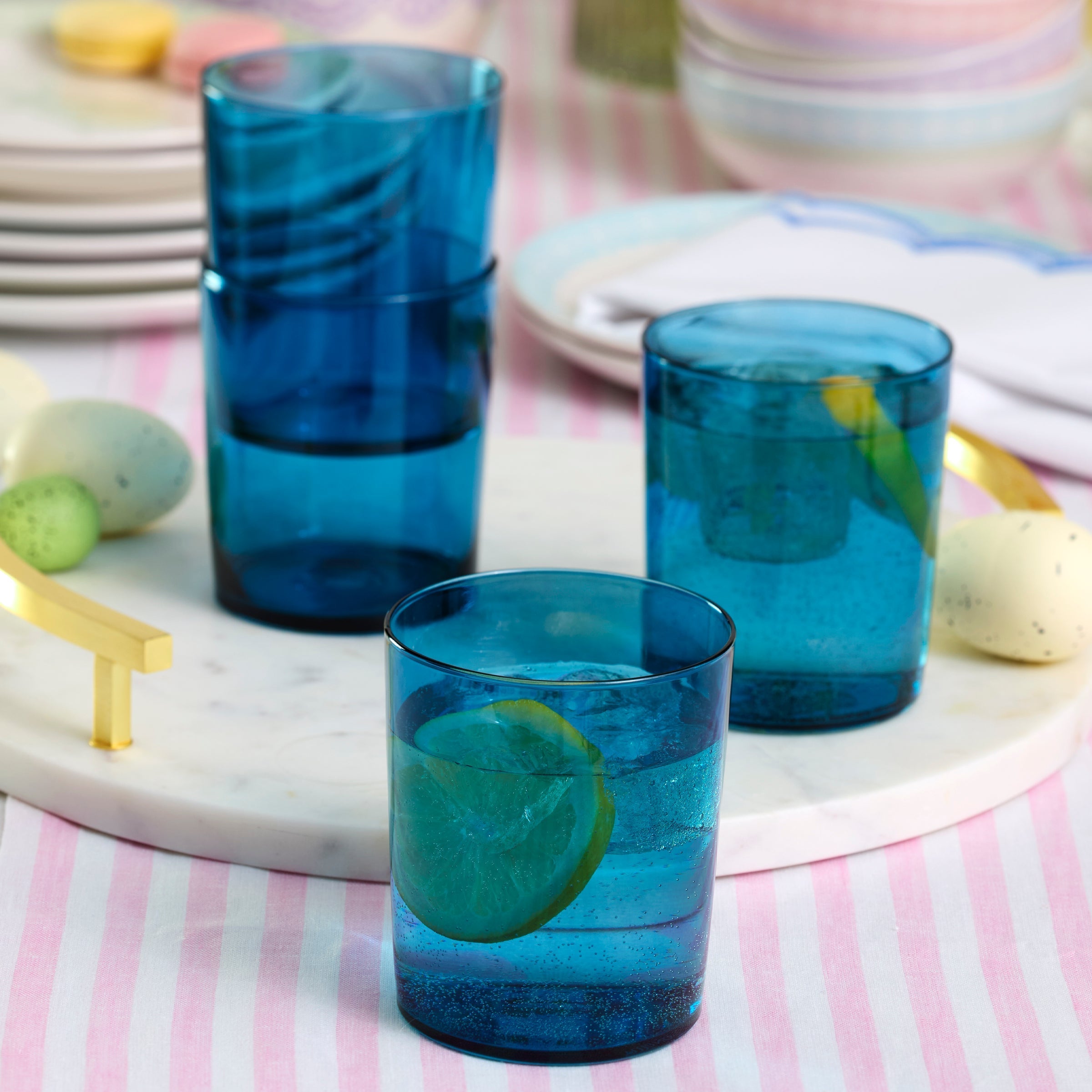 Lenox Premium Bunny Hop Stackable Blue Tall Glasses, Set of 6 - Image 2