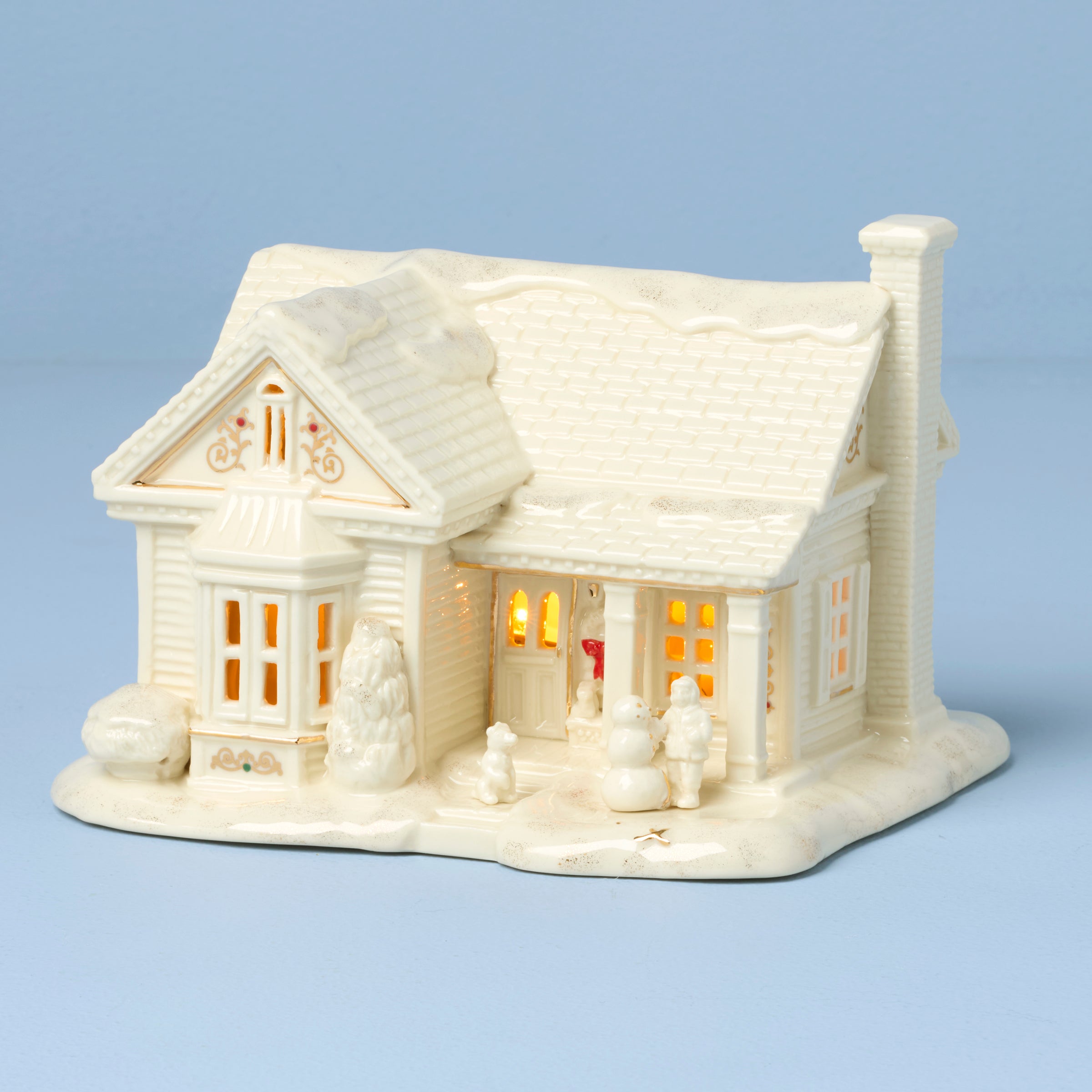 Lenox Premium Mistletoe Park 3-Piece Lit Figurine Starter Set