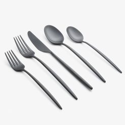 Lenox Premium Gaze Black Satin 20-Piece Flatware Set