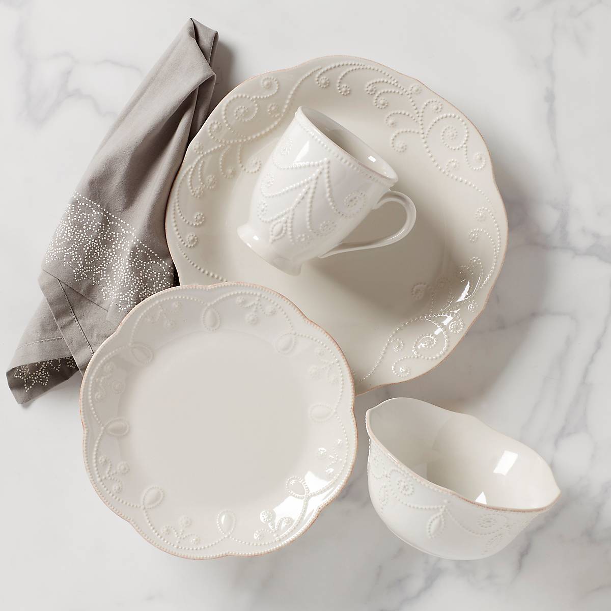 Lenox Premium French Perle White 4-Piece Place Setting