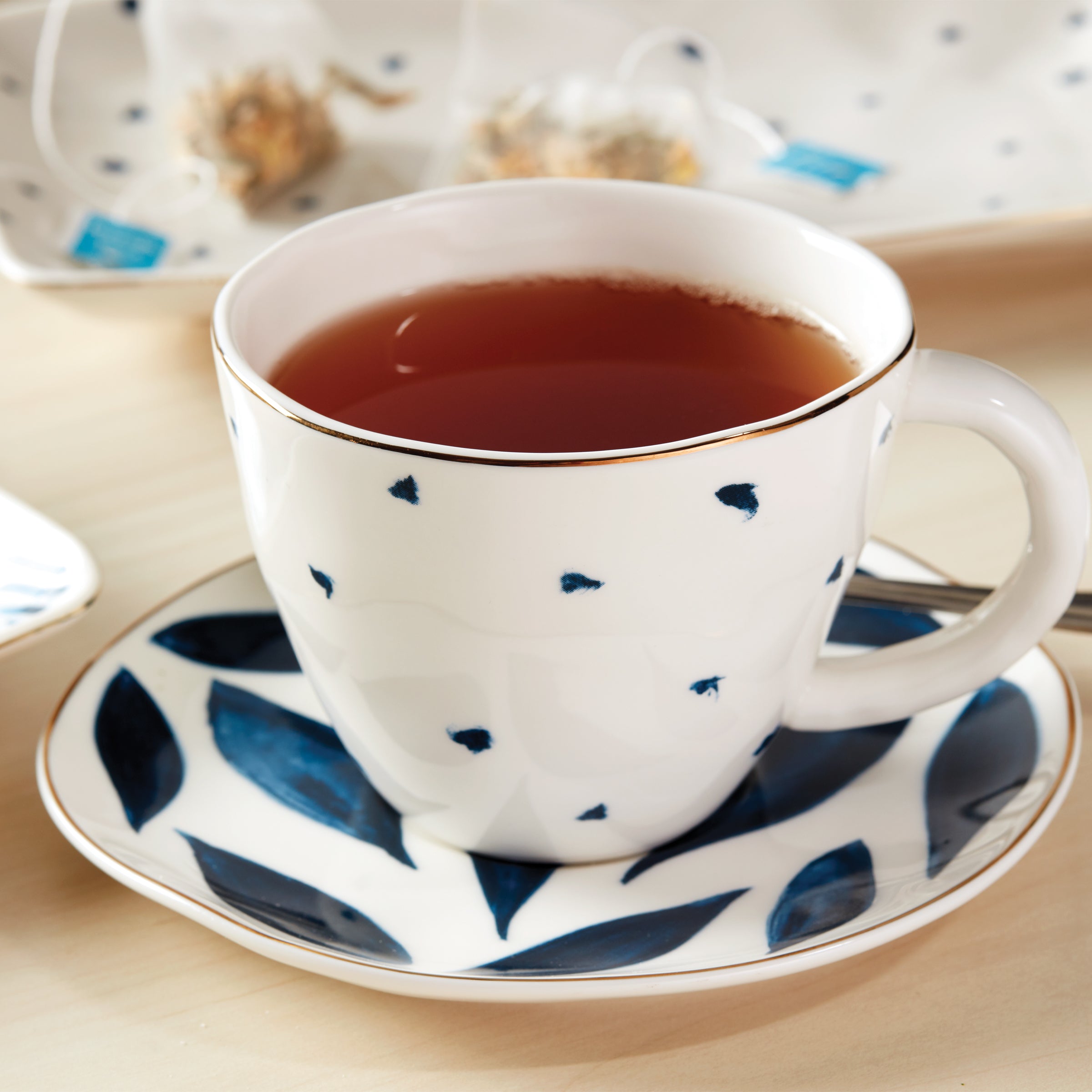 Lenox Premium Blue Bay 4-Piece Teacup & Saucer Set - Image 2