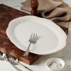 Alternative view of Lenox Premium French Perle White Oval Serving Platter