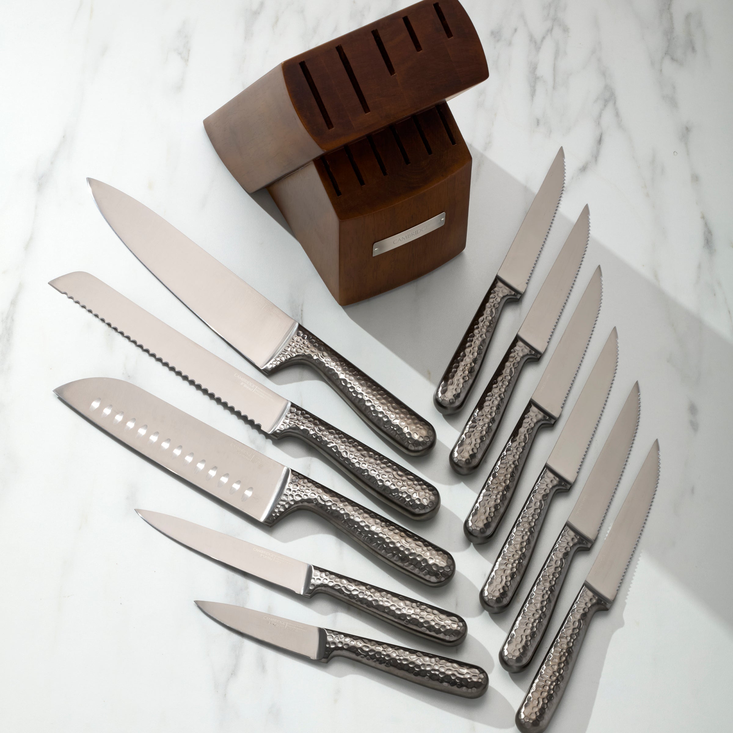 Lenox Premium Nero Hammered Titanium 12 Piece Cutlery Block Set - Image 7