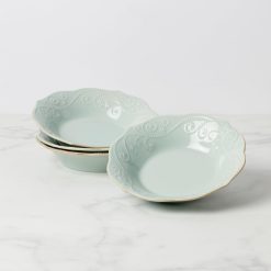 Lenox Premium French Perle Ice Blue Pasta Bowls, Set of 4