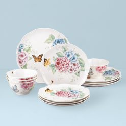 Lenox Premium Butterfly Meadow Hydrangea 12-Piece Dinnerware Set