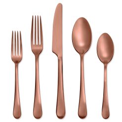 Lenox Premium Mirabella Copper Titanium Satin 20-Piece Flatware Set