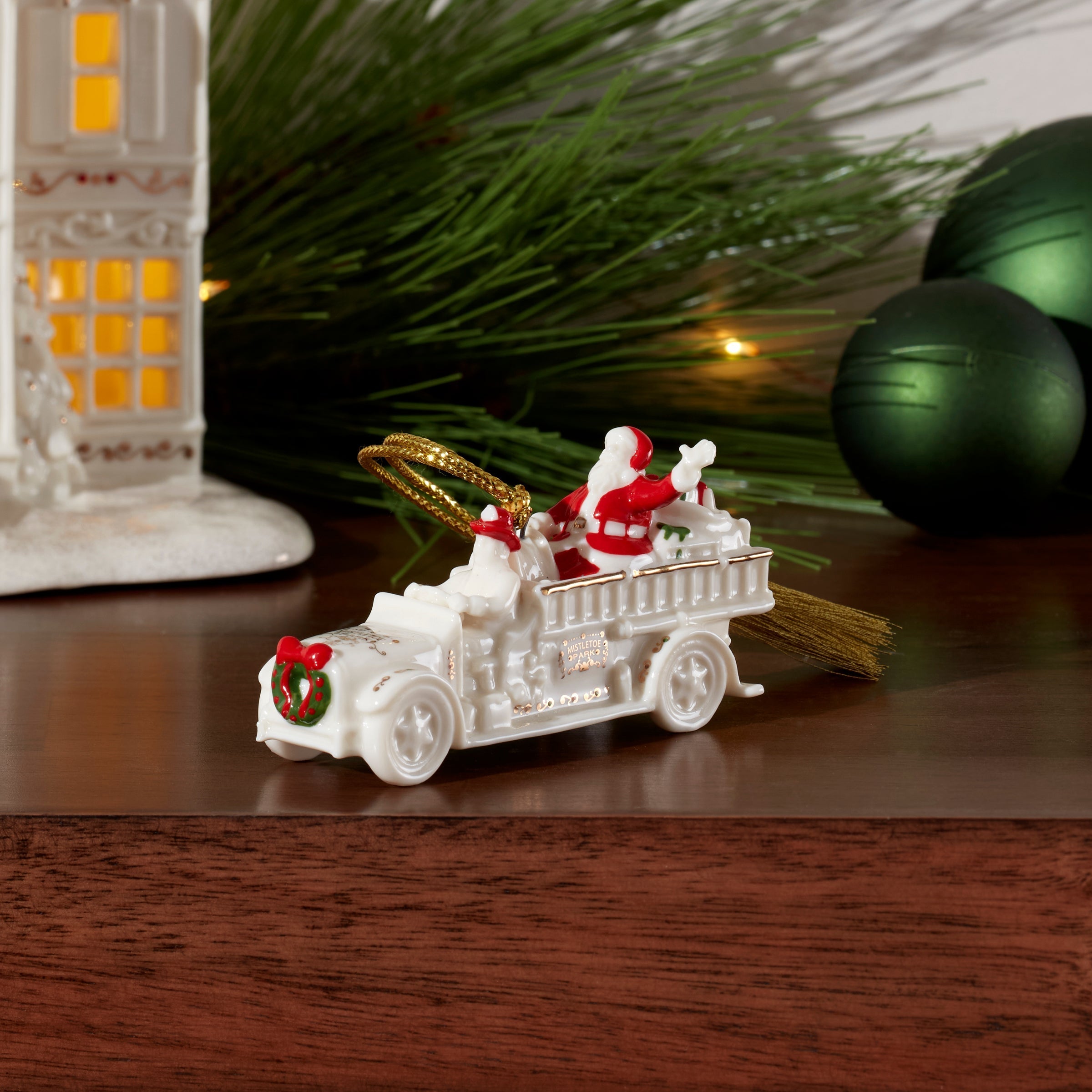 Lenox Premium Mistletoe Park Fire Truck Ornament - Image 3