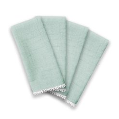 Alternative view of Lenox Premium French Perle Solid Ice Blue Dinner Napkins, Set of 4