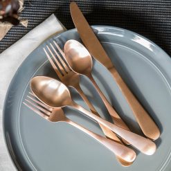Alternative view of Lenox Premium Rhiannon Copper Satin 20-Piece Flatware Set