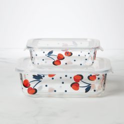 Lenox Premium Vintage Cherry Dot 2-Piece Rectangular Storage Set