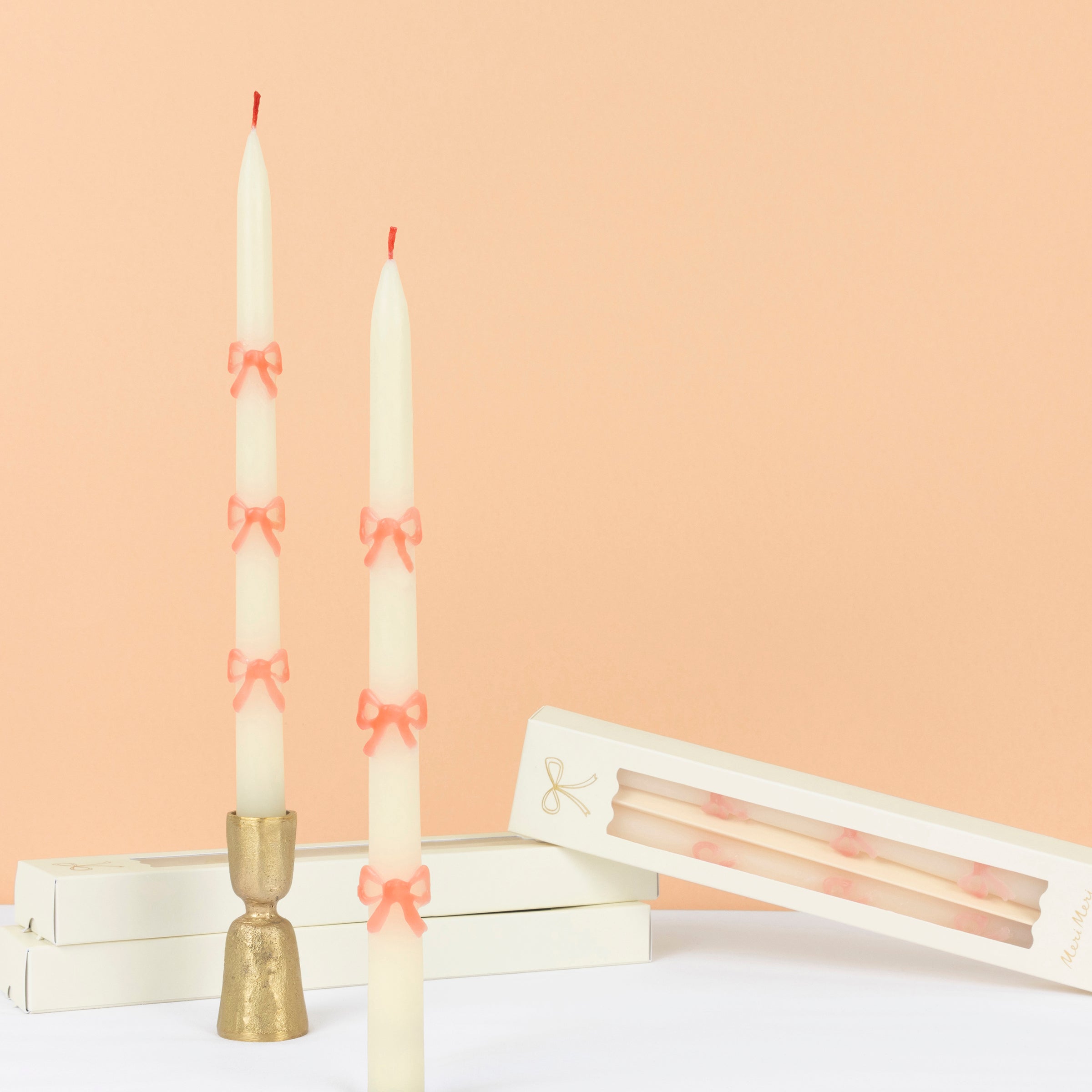 Lenox Premium Pink Bow Taper Candles, Set of 2 - Image 4